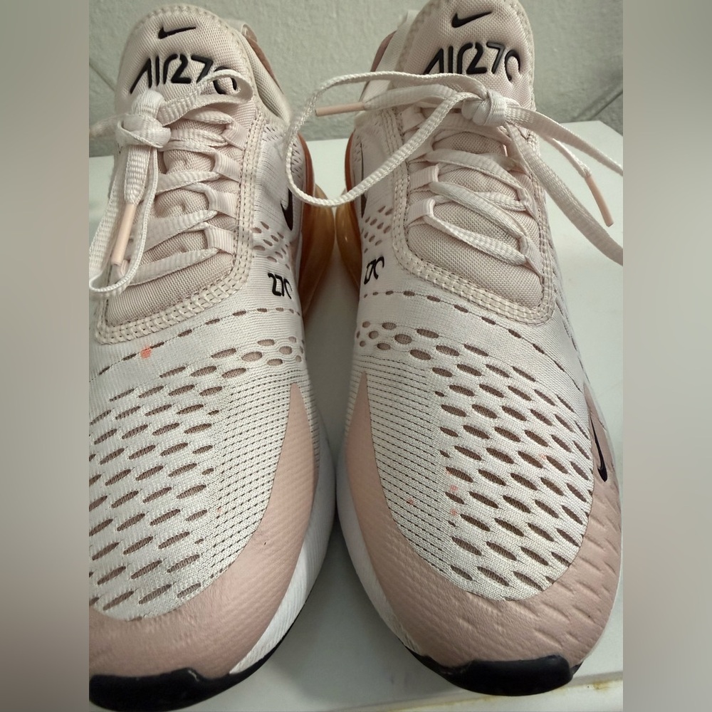 Nike  Air Max 27 Women's Athletic Shoes in Pink and White - Picture 6 of 8